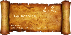 Lupp Katalin névjegykártya